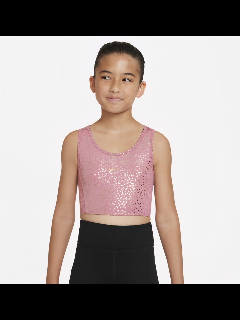 Nike Pro Girls' Dri-FIT Training Tank Top Sleeveless Crop Pink Open Back Sz- M